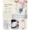 imageSONGMICS Laundry Hamper 238 Gal 90L Laundry Basket Collapsible Clothes Hamper Removable and Washable Liner Metal Wire Frame for Bedroom Bathroom Black and Gray ULCB190G01Cream White