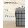 imageSONGMICS Laundry Hamper 238 Gal 90L Laundry Basket Collapsible Clothes Hamper Removable and Washable Liner Metal Wire Frame for Bedroom Bathroom Black and Gray ULCB190G01Black  Gray