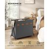 imageSONGMICS Laundry Hamper Laundry Basket 357 Gal Laundry Sorter 3 Sections Collapsible XFrame Clothes Organizer with Customizable Labels Laundry Room Bedroom Bathroom Ink Black ULCB130B01Slate Gray