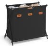 imageSONGMICS Laundry Hamper Laundry Basket 357 Gal Laundry Sorter 3 Sections Collapsible XFrame Clothes Organizer with Customizable Labels Laundry Room Bedroom Bathroom Ink Black ULCB130B01Ink Black