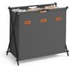 imageSONGMICS Laundry Hamper Laundry Basket 357 Gal Laundry Sorter 3 Sections Collapsible XFrame Clothes Organizer with Customizable Labels Laundry Room Bedroom Bathroom Ink Black ULCB130B01Slate Gray