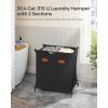 imageSONGMICS Laundry Hamper Laundry Basket 357 Gal Laundry Sorter 3 Sections Collapsible XFrame Clothes Organizer with Customizable Labels Laundry Room Bedroom Bathroom Ink Black ULCB130B01Ink Black