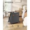 imageSONGMICS Laundry Hamper Laundry Basket 357 Gal Laundry Sorter 3 Sections Collapsible XFrame Clothes Organizer with Customizable Labels Laundry Room Bedroom Bathroom Ink Black ULCB130B01Slate Gray
