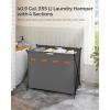 imageSONGMICS Laundry Hamper Laundry Basket 357 Gal Laundry Sorter 3 Sections Collapsible XFrame Clothes Organizer with Customizable Labels Laundry Room Bedroom Bathroom Ink Black ULCB130B01Slate Gray