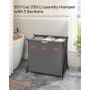 imageSONGMICS Laundry Hamper Laundry Basket 357 Gal Laundry Sorter 3 Sections Collapsible XFrame Clothes Organizer with Customizable Labels Laundry Room Bedroom Bathroom Ink Black ULCB130B01Slate Gray