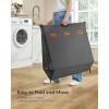 imageSONGMICS Laundry Hamper Laundry Basket 357 Gal Laundry Sorter 3 Sections Collapsible XFrame Clothes Organizer with Customizable Labels Laundry Room Bedroom Bathroom Ink Black ULCB130B01Slate Gray