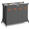imageSONGMICS Laundry Hamper Laundry Basket 357 Gal Laundry Sorter 3 Sections Collapsible XFrame Clothes Organizer with Customizable Labels Laundry Room Bedroom Bathroom Ink Black ULCB130B01Slate Gray