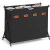 imageSONGMICS Laundry Hamper Laundry Basket 357 Gal Laundry Sorter 3 Sections Collapsible XFrame Clothes Organizer with Customizable Labels Laundry Room Bedroom Bathroom Ink Black ULCB130B01Ink Black