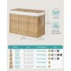 imageSONGMICS Laundry Hamper with Lid 110L Clothes Hamper with 2 Removable Liner Bags 6 Mesh Bags Wicker Laundry Basket Double Laundry Hamper for Bathroom 13 x 224 x 236 Inches Natural ULCB52NLNatural