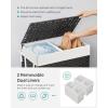 imageSONGMICS Laundry Hamper with Lid 110L Clothes Hamper with 2 Removable Liner Bags 6 Mesh Bags Wicker Laundry Basket Double Laundry Hamper for Bathroom 13 x 224 x 236 Inches Natural ULCB52NLBlack