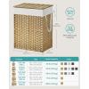 imageSONGMICS Laundry Hamper with Lid 110L Clothes Hamper with 2 Removable Liner Bags 6 Mesh Bags Wicker Laundry Basket Double Laundry Hamper for Bathroom 13 x 224 x 236 Inches Natural ULCB52NLNatural