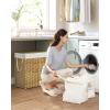 imageSONGMICS Laundry Hamper with Lid 110L Clothes Hamper with 2 Removable Liner Bags 6 Mesh Bags Wicker Laundry Basket Double Laundry Hamper for Bathroom 13 x 224 x 236 Inches Natural ULCB52NLNatural