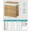 imageSONGMICS Laundry Hamper with Lid 110L Clothes Hamper with 2 Removable Liner Bags 6 Mesh Bags Wicker Laundry Basket Double Laundry Hamper for Bathroom 13 x 224 x 236 Inches Natural ULCB52NLNatural