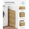 imageSONGMICS Laundry Hamper with Lid 110L Clothes Hamper with 2 Removable Liner Bags 6 Mesh Bags Wicker Laundry Basket Double Laundry Hamper for Bathroom 13 x 224 x 236 Inches Natural ULCB52NLNatural