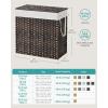 imageSONGMICS Laundry Hamper with Lid 110L Clothes Hamper with 2 Removable Liner Bags 6 Mesh Bags Wicker Laundry Basket Double Laundry Hamper for Bathroom 13 x 224 x 236 Inches Natural ULCB52NLBrown