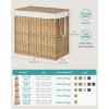 imageSONGMICS Laundry Hamper with Lid 110L Clothes Hamper with 2 Removable Liner Bags 6 Mesh Bags Wicker Laundry Basket Double Laundry Hamper for Bathroom 13 x 224 x 236 Inches Natural ULCB52NLNatural