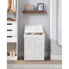imageSONGMICS Laundry Hamper with Lid 110L Clothes Hamper with 2 Removable Liner Bags 6 Mesh Bags Wicker Laundry Basket Double Laundry Hamper for Bathroom 13 x 224 x 236 Inches Natural ULCB52NLWhite