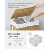 imageSONGMICS Laundry Hamper with Lid 110L Clothes Hamper with 2 Removable Liner Bags 6 Mesh Bags Wicker Laundry Basket Double Laundry Hamper for Bathroom 13 x 224 x 236 Inches Natural ULCB52NLNatural