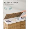 imageSONGMICS Laundry Hamper with Lid 238 Gallon 90 L Synthetic Rattan Clothes Laundry Basket with Lid and Handles Foldable Removable Liner Goose Yellow ULCB51NLGoose Yellow