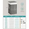 imageSONGMICS Laundry Hamper with Lid 238 Gallon 90 L Synthetic Rattan Clothes Laundry Basket with Lid and Handles Foldable Removable Liner Goose Yellow ULCB51NLDove Gray