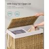 imageSONGMICS Laundry Hamper with Lid 238 Gallon 90 L Synthetic Rattan Clothes Laundry Basket with Lid and Handles Foldable Removable Liner Goose Yellow ULCB51NLGoose Yellow