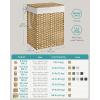 imageSONGMICS Laundry Hamper with Lid 238 Gallon 90 L Synthetic Rattan Clothes Laundry Basket with Lid and Handles Foldable Removable Liner Goose Yellow ULCB51NLGoose Yellow