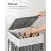 imageSONGMICS Laundry Hamper with Lid 238 Gallon 90 L Synthetic Rattan Clothes Laundry Basket with Lid and Handles Foldable Removable Liner Goose Yellow ULCB51NLDove Gray