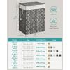 imageSONGMICS Laundry Hamper with Lid 238 Gallon 90 L Synthetic Rattan Clothes Laundry Basket with Lid and Handles Foldable Removable Liner Goose Yellow ULCB51NLDove Gray