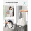 imageSONGMICS Laundry Hamper with Lid 238 Gallon 90 L Synthetic Rattan Clothes Laundry Basket with Lid and Handles Foldable Removable Liner Goose Yellow ULCB51NLDove Gray
