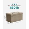imageSONGMICS MAZIE Collection  43 Inches Folding Storage Ottoman Bench Ottoman Foot Rest End of Bed Bench Storage Chest Load 660 lb for Living Room Bedroom Entryway Dark Gray ULSF77KCamel Brown
