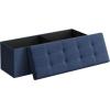 imageSONGMICS MAZIE Collection  43 Inches Folding Storage Ottoman Bench Ottoman Foot Rest End of Bed Bench Storage Chest Load 660 lb for Living Room Bedroom Entryway Dark Gray ULSF77KMidnight Blue