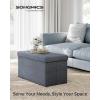 imageSONGMICS MAZIE Collection  43 Inches Folding Storage Ottoman Bench Ottoman Foot Rest End of Bed Bench Storage Chest Load 660 lb for Living Room Bedroom Entryway Dark Gray ULSF77KMisty Blue