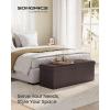 imageSONGMICS MAZIE Collection  43 Inches Folding Storage Ottoman Bench Ottoman Foot Rest End of Bed Bench Storage Chest Load 660 lb for Living Room Bedroom Entryway Dark Gray ULSF77KBrown