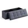 imageSONGMICS MAZIE Collection  43 Inches Folding Storage Ottoman Bench Ottoman Foot Rest End of Bed Bench Storage Chest Load 660 lb for Living Room Bedroom Entryway Dark Gray ULSF77KMisty Blue