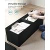 imageSONGMICS MAZIE Collection  43 Inches Folding Storage Ottoman Bench Ottoman Foot Rest End of Bed Bench Storage Chest Load 660 lb for Living Room Bedroom Entryway Dark Gray ULSF77KInk Black