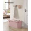 imageSONGMICS MAZIE Collection  43 Inches Folding Storage Ottoman Bench Ottoman Foot Rest End of Bed Bench Storage Chest Load 660 lb for Living Room Bedroom Entryway Dark Gray ULSF77KJelly Pink