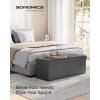 imageSONGMICS MAZIE Collection  43 Inches Folding Storage Ottoman Bench Ottoman Foot Rest End of Bed Bench Storage Chest Load 660 lb for Living Room Bedroom Entryway Dark Gray ULSF77KDark Gray