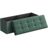 imageSONGMICS MAZIE Collection  43 Inches Folding Storage Ottoman Bench Ottoman Foot Rest End of Bed Bench Storage Chest Load 660 lb for Living Room Bedroom Entryway Dark Gray ULSF77KRetro Green