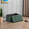imageSONGMICS MAZIE Collection  43 Inches Folding Storage Ottoman Bench Ottoman Foot Rest End of Bed Bench Storage Chest Load 660 lb for Living Room Bedroom Entryway Dark Gray ULSF77KRetro Green