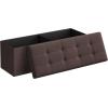 imageSONGMICS MAZIE Collection  43 Inches Folding Storage Ottoman Bench Ottoman Foot Rest End of Bed Bench Storage Chest Load 660 lb for Living Room Bedroom Entryway Dark Gray ULSF77KBrown