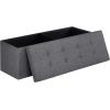 imageSONGMICS MAZIE Collection  43 Inches Folding Storage Ottoman Bench Ottoman Foot Rest End of Bed Bench Storage Chest Load 660 lb for Living Room Bedroom Entryway Dark Gray ULSF77KDark Gray