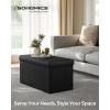 imageSONGMICS MAZIE Collection  43 Inches Folding Storage Ottoman Bench Ottoman Foot Rest End of Bed Bench Storage Chest Load 660 lb for Living Room Bedroom Entryway Dark Gray ULSF77KInk Black
