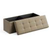 imageSONGMICS MAZIE Collection  43 Inches Folding Storage Ottoman Bench Ottoman Foot Rest End of Bed Bench Storage Chest Load 660 lb for Living Room Bedroom Entryway Dark Gray ULSF77KCamel Brown