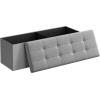 imageSONGMICS MAZIE Collection  43 Inches Folding Storage Ottoman Bench Ottoman Foot Rest End of Bed Bench Storage Chest Load 660 lb for Living Room Bedroom Entryway Dark Gray ULSF77KLight Gray