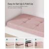 imageSONGMICS MAZIE Collection  43 Inches Folding Storage Ottoman Bench Ottoman Foot Rest End of Bed Bench Storage Chest Load 660 lb for Living Room Bedroom Entryway Dark Gray ULSF77KJelly Pink