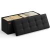 imageSONGMICS MAZIE Collection  43 Inches Folding Storage Ottoman Bench Ottoman Foot Rest End of Bed Bench Storage Chest Load 660 lb for Living Room Bedroom Entryway Dark Gray ULSF77KInk Black