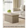imageSONGMICS MAZIE Collection  43 Inches Folding Storage Ottoman Bench Ottoman Foot Rest End of Bed Bench Storage Chest Load 660 lb for Living Room Bedroom Entryway Dark Gray ULSF77KCamel Brown