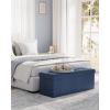 imageSONGMICS MAZIE Collection  43 Inches Folding Storage Ottoman Bench Ottoman Foot Rest End of Bed Bench Storage Chest Load 660 lb for Living Room Bedroom Entryway Dark Gray ULSF77KMidnight Blue