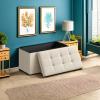 imageSONGMICS MAZIE Collection  43 Inches Folding Storage Ottoman Bench Ottoman Foot Rest End of Bed Bench Storage Chest Load 660 lb for Living Room Bedroom Entryway Dark Gray ULSF77KCream White