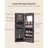 imageSONGMICS Mirror Jewelry Cabinet Armoire Organizer Wall or Door Mount Storage Cabinet with FullLength Frameless Lighted Mirror Builtin Makeup Mirror 2 Drawers Lockable White UJJC013W01Black